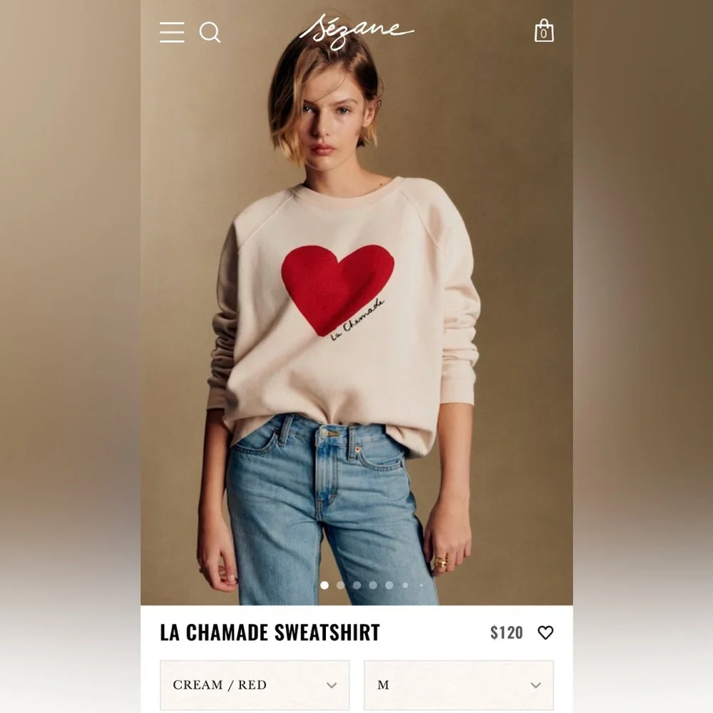 Sézane La Chamade Sweatshirt Navy - Picture 1 of 6